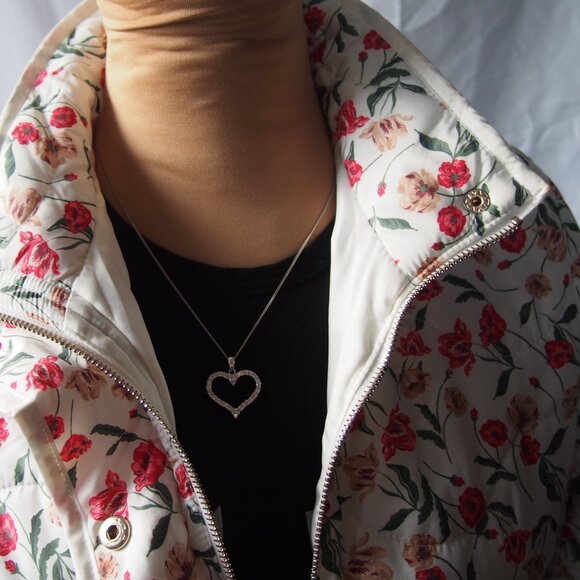 Draper James Floral Quilted Puffer Un-Belted Full Zip Coat Size S -project as is - Picture 14 of 16